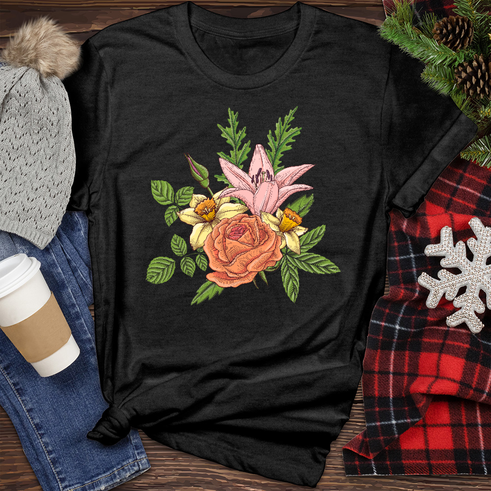 Floral Composition With Flowers Heathered Tee